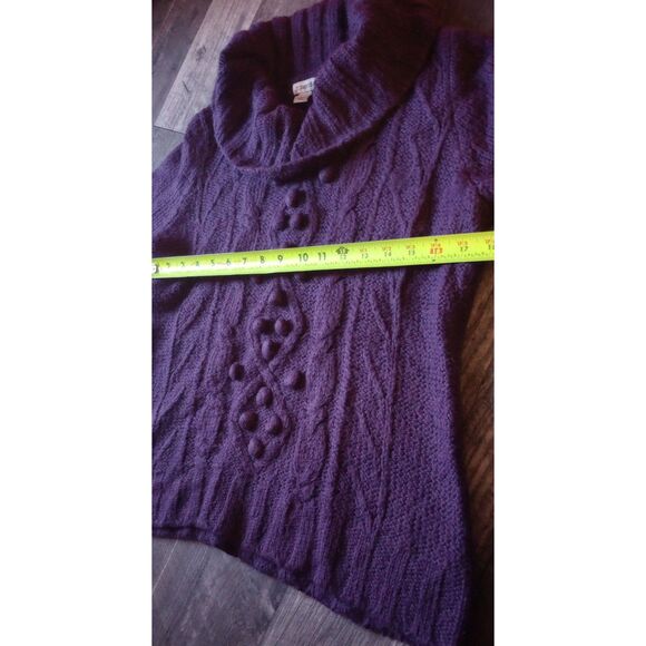 St. John's Bay Women's Size Large Wool/Mohair Blend Purple Sweater - Picture 4 of 8